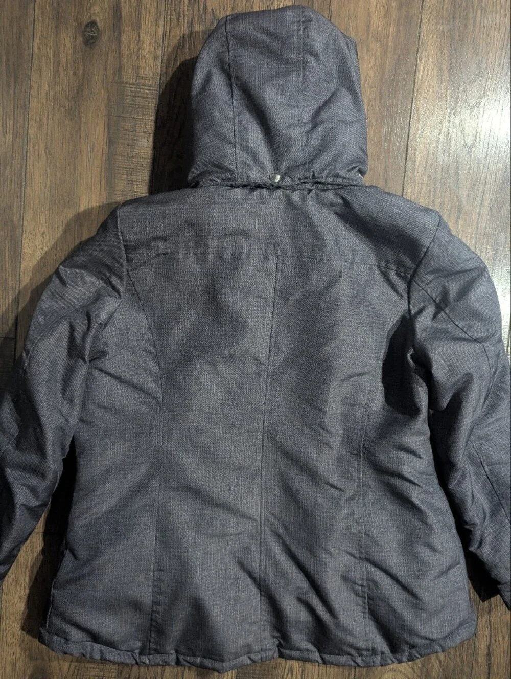 Zeroxposur Womens Charcoal Gray Puffer Jacket Removable Hood Size L Pockets NWOT